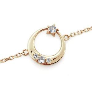 ロイヤルブルームーンストーン ブレスレット 月 星 スター ムーン 18金