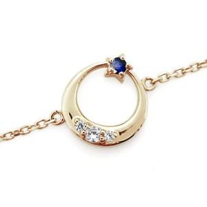 月 星 アンクレット サファイア アンクレット 18金 ブレスの画像