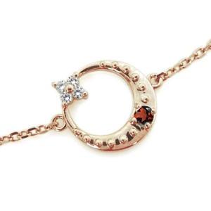 中古 18金 アンクレット ガーネット 月 星 アンクレット 【O9885729946】(35560円)