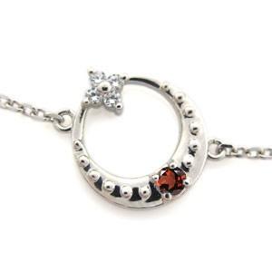 中古 18金 アンクレット ガーネット 月 星 アンクレット 【O9885729946】(35560円)