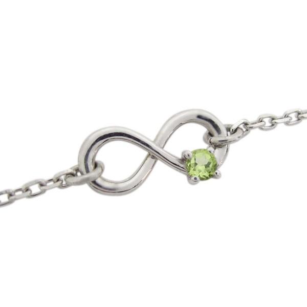 プラチナ アンクレット ペリドット インフィニティ ブレスレット クリスマス ポイント消化(24536円)
