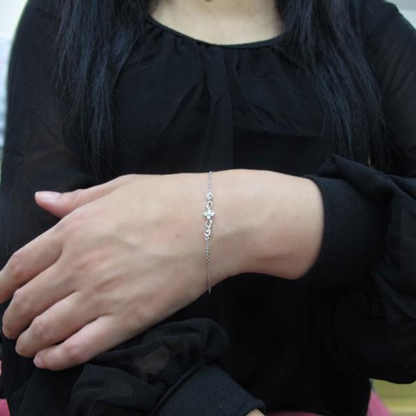 ダイヤモンド アンクレット フラワー ブレスレット唐草 K18 アンクレットの画像