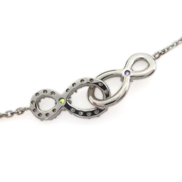 プラチナ アンクレット ペリドット ブレスレット Infinity 無限大 クリスマス ポイント消化の画像