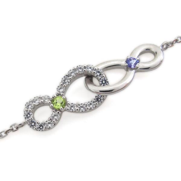 プラチナ アンクレット ペリドット ブレスレット Infinity 無限大 クリスマス ポイント消化の画像