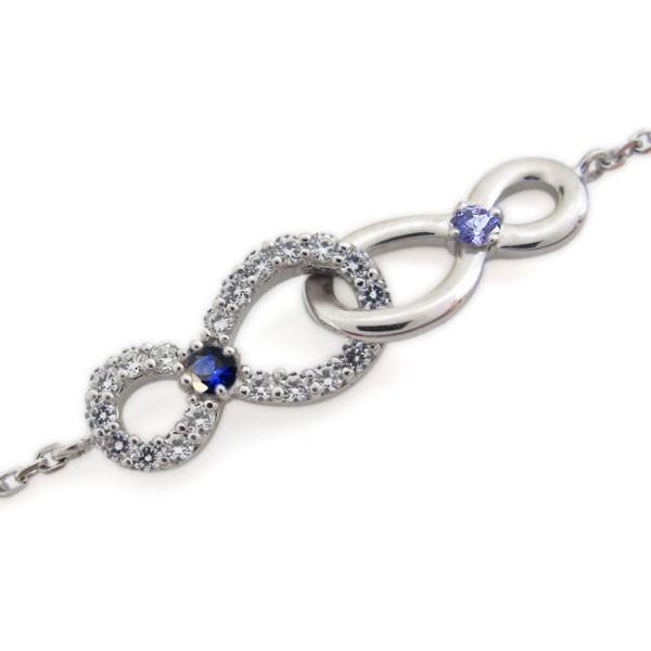 プラチナ アンクレット サファイア ブレスレット Infinity 無限大 クリスマス ポイント消化の画像