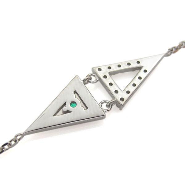 匿名！送料無料！ エメラルドアンクレット レディース ブレスレット プラチナ 【1060991429】(38165円)