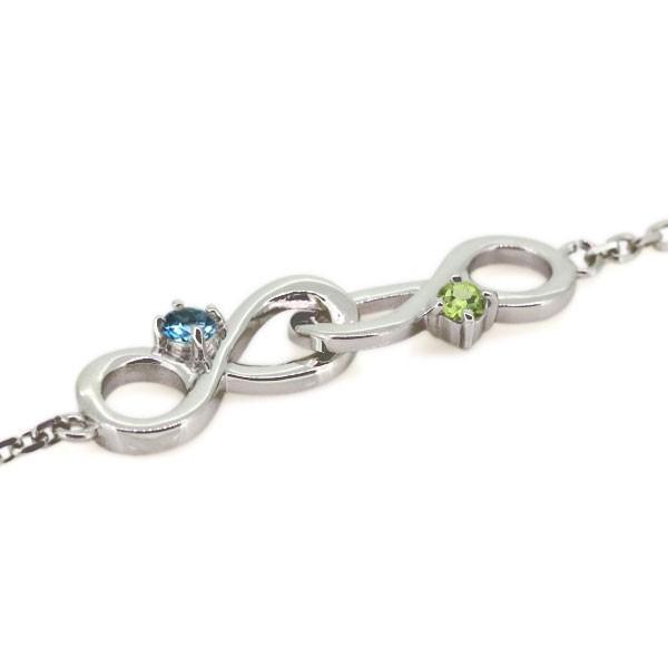アンクレット ブルートパーズ 11月誕生石 インフィニティ Infinity 無限 18金 ブレスレットの画像