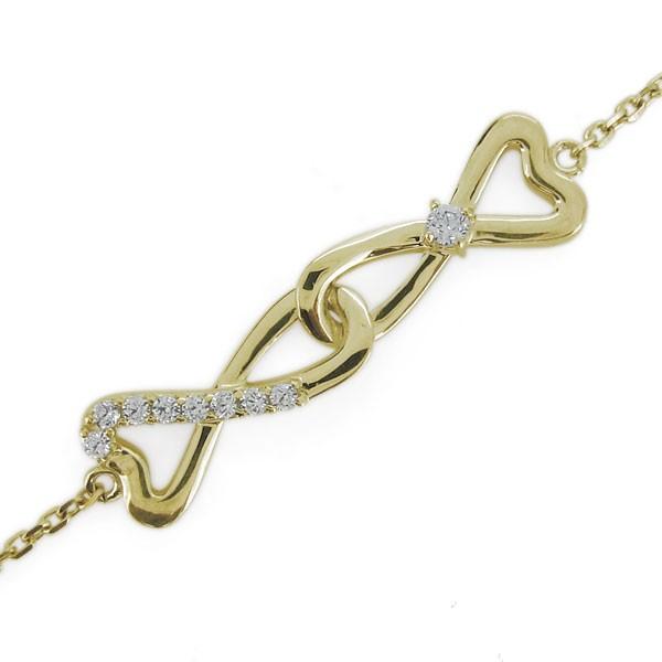 アンクレット ハート インフィニティ 4月誕生石 ダイヤモンド ブレスレット 10金 約 インフィニティ 天然ダイヤモンド