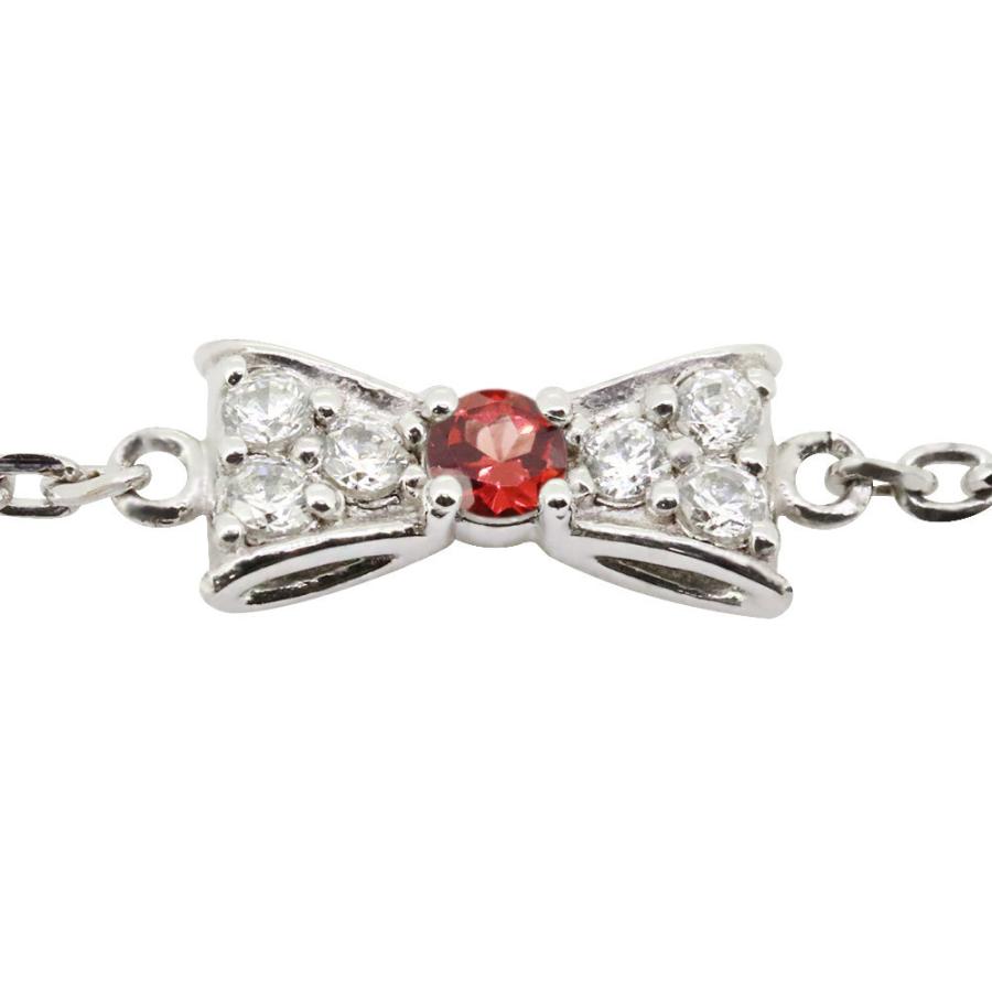 【超激レア】 アンクレット リボン レディース ブレスレット プラチナ 天然石 ガーネット 【K8199640142】(29495円)