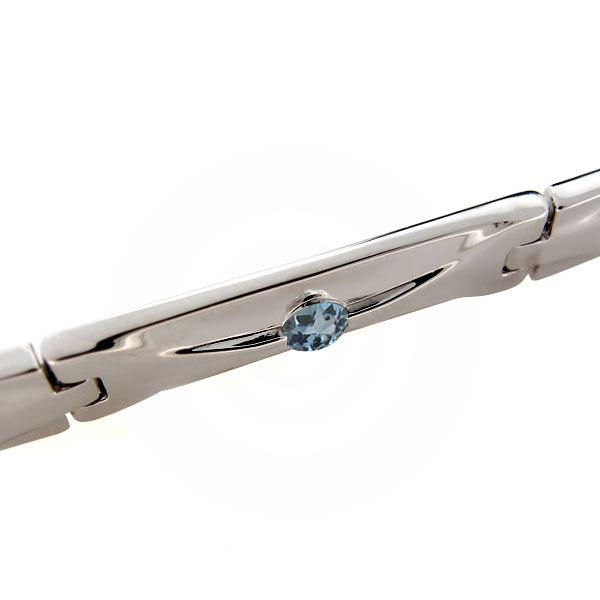 メンズ ブレスレット K10 ウォッチベルト型 シンプル アクアマリン