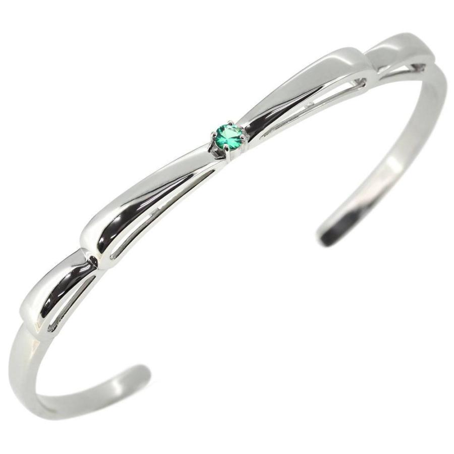 バングル ゴールド レディース 18k 18金 リボン エメラルド