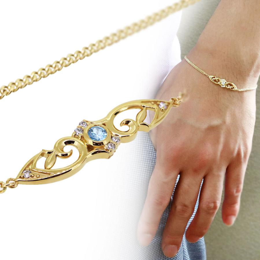 ブレスレット メンズ k18 喜平 メンズ 喜平チェーン 細め ブルートパーズ