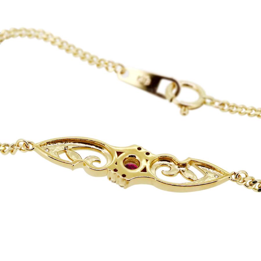 ブレスレット メンズ k18 喜平 喜平チェーン 細め ルビー : PLEJOUR