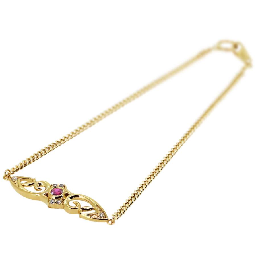 ブレスレット メンズ k18 喜平 喜平チェーン 細め ルビー : PLEJOUR