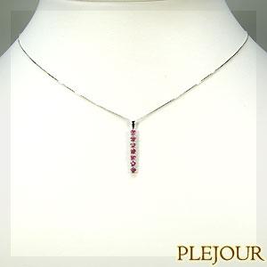 7月誕生石 ルビー ペンダントトップ K10 シンプル ライン ネックレストップ 7石 トップのみ |  | 02