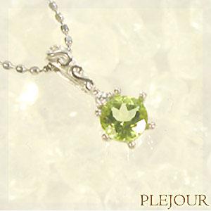 プラチナ アンティーク ペリドット ペンダント カットボールチェーン クリスマス ポイント消化