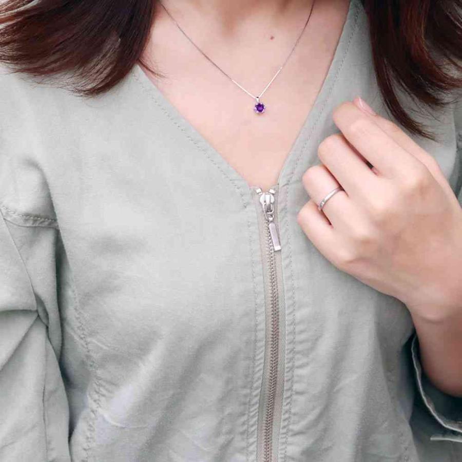 アメジスト ネックレス 大粒 k18 ペンダントトップ レディース