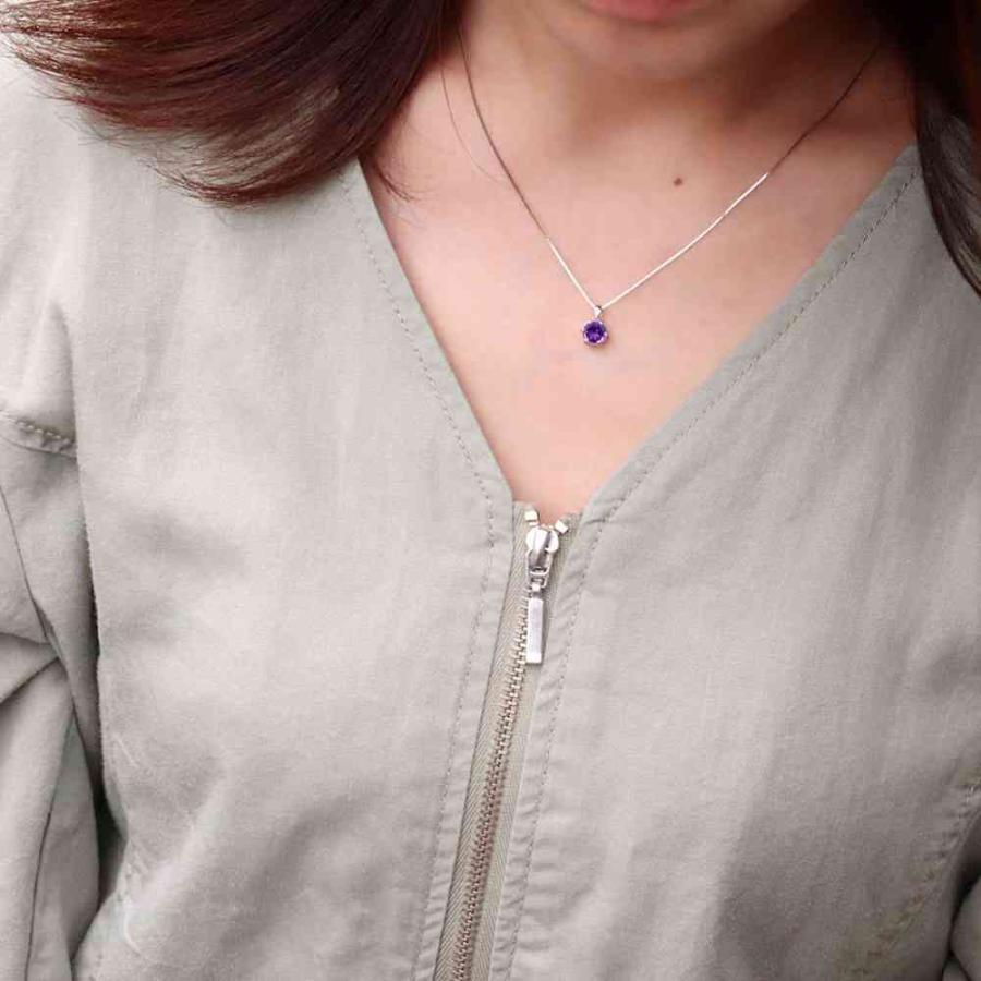 アメジスト ネックレス 大粒 k18 ペンダントトップ レディース