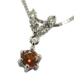 ガーネット ペンダント 18金 スイング ネックレス