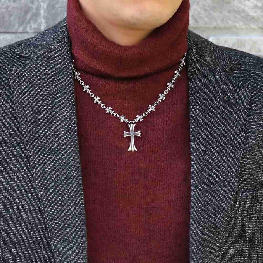 アクアシルバー 十字架デザイン ネックレス シルバーアクセサリー