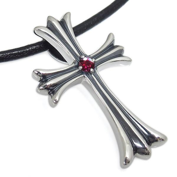 贈る結婚祝い ネックレス ペンダント Sv925 レザーネックレス ルビー シルバー クロス ネックレス メンズ ルビー シンプル クロス メンズ メンズアクセサリー Aou Edu Sd