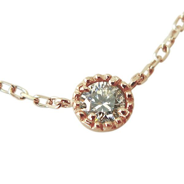 ダイヤモンド ペンダント 10金 シンプル 一粒 ネックレス