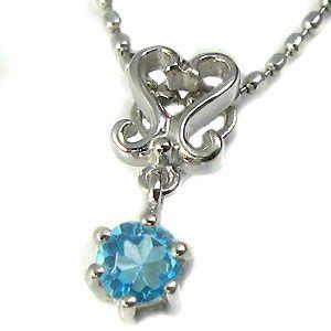 ブルートパーズ ネックレス プラチナ ハート ネックレス クリスマス ポイント消化