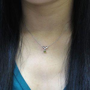 ペンダント ハート 10金 一粒 ペリドット ネックレス_2