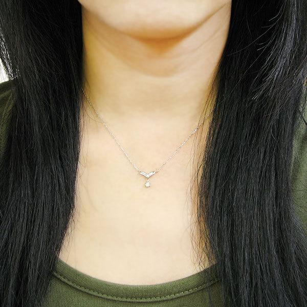 ダイヤモンドネックレス K18ゴールド一粒ダイヤハートネックレス_2