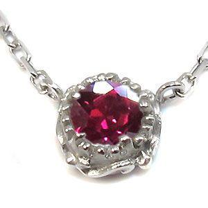 7月誕生石 ルビー ネックレス ペンダント 一粒 K10