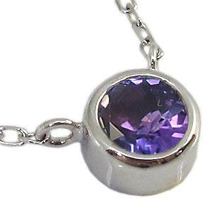 K10 アメジストネックレス 一粒 シンプル アメジスト ペンダント
