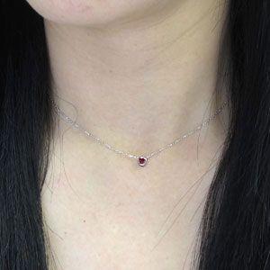 ルビー ネックレス 一粒 18k レディース 宝石 1粒 首飾り