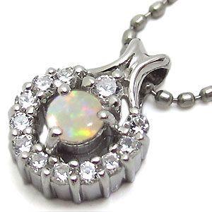 プラチナ ペンダント オパール 馬蹄 一粒 オパール ネックレス クリスマス ポイント消化