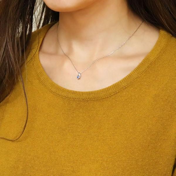 タンザナイト ネックレス 18金 天然石 シンプル ペンダント オシャレ 上品_2