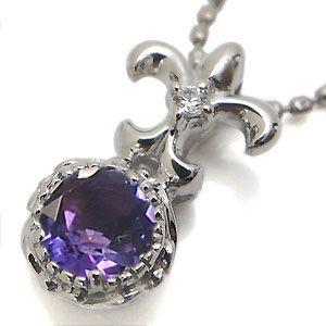 アメジスト ペンダント 一粒 k10 アメシストネックレス