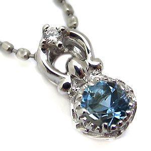 ネックレス レディース アクアマリンサンタマリア 一粒 k10 アクアマリンペンダント