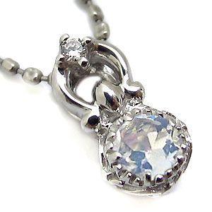 ネックレス レディース ロイヤルブルームーンストーン 一粒 k10 ムーンストーンペンダント