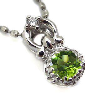 ネックレス レディース ペリドット 一粒 k10 ペリドットペンダント