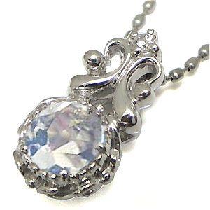 ロイヤルブルームーンストーン ネックレス K10 一粒 ムーンストーンペンダント