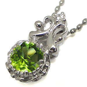 ペリドット ネックレス K10 一粒 ペリドットペンダント