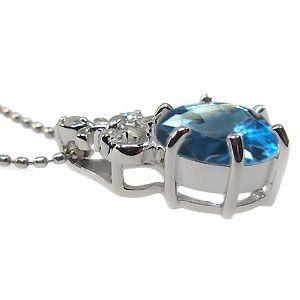 ブルートパーズ ネックレス 大粒 k18 ペンダントの画像