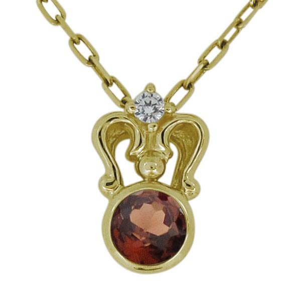 ガーネット ネックレス レディース 10金 ペンダント シンプル カジュアル