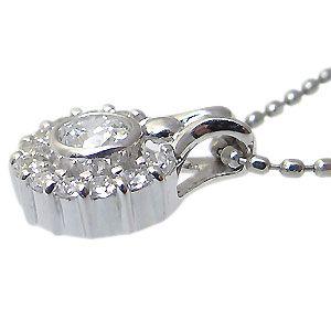 鑑定書付きダイヤモンド ネックレス 馬蹄 0.10ct ＳＩクラス 18金 ペンダントの画像