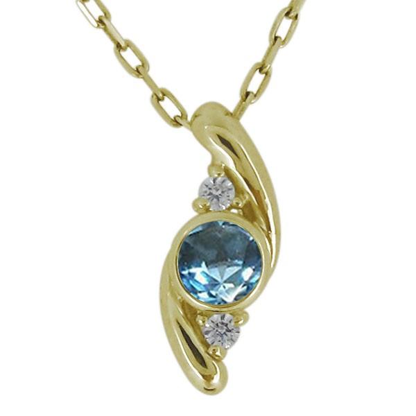 ネックレス シンプル レディース ブルートパーズ 11月誕生石 10金 おしゃれ ペンダント