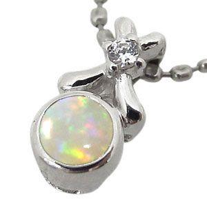 オパール ネックレス K10 一粒 ペンダント