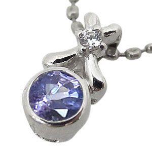 タンザナイト ネックレス K10 一粒 ペンダント