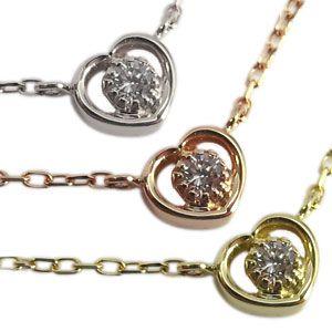 ダイヤモンド ネックレス 18金 ハート ネックレス