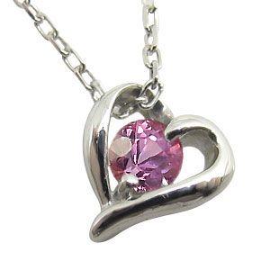 プラチナ ネックレス ハート 一粒 ピンクサファイヤ ペンダント クリスマス ポイント消化
