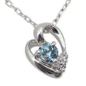 アクアマリン ネックレス ハート プラチナ ネックレス クリスマス ポイント消化