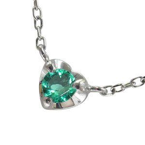 ハート ネックレス 10金 カラーストーン 選べる誕生石